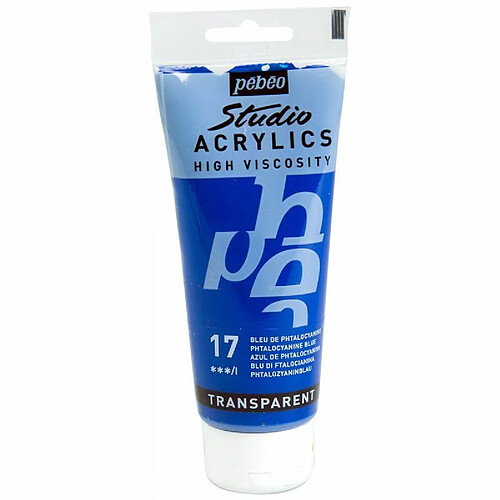 Pebeo Peinture acrylique transparente - Bleu phtalocyanine - 100 ml