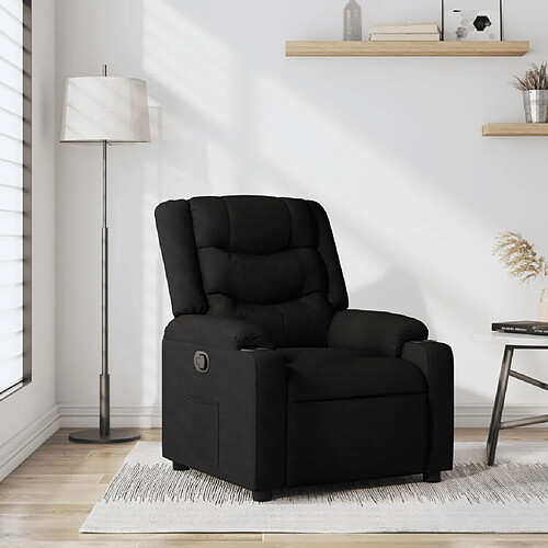 vidaXL Fauteuil inclinable Noir Tissu