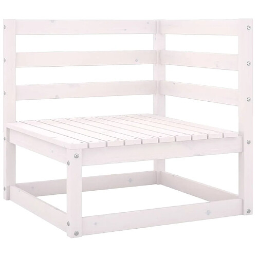 Maison Chic Salon de jardin 2 pcs avec coussins - Table et chaises d'extérieur - Mobilier/Meubles de jardin Moderne Blanc Bois de pin massif -MN24550