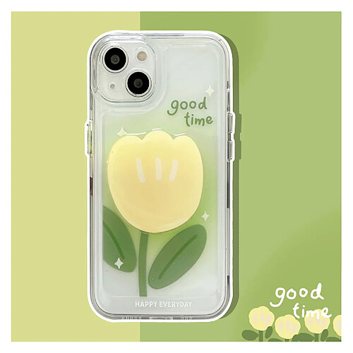 GUPBOO Étui pour iPhone13ProMax étui simple pour téléphone portable pour femme avec tulipes tachées