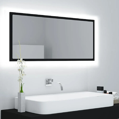 Maison Chic Miroir à LED,Miroir Lumineux LED de salle de bain Noir 100x8,5x37 cm Acrylique -MN91429