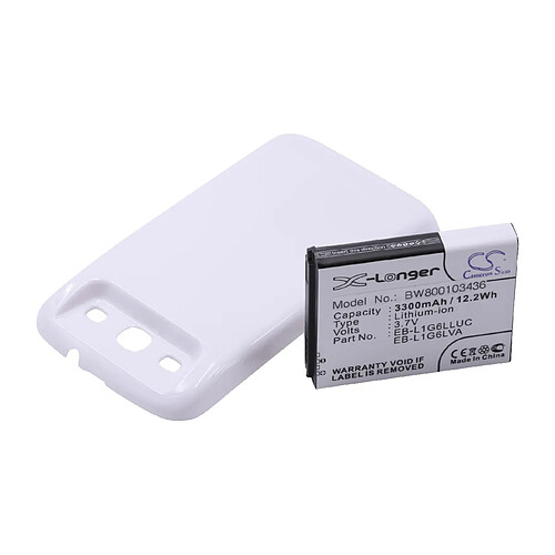 Vhbw Batterie longue durée LI-ION 3300mAh en blanc pour SAMSUNG Galaxy S3,Galaxy SIII,GT-I9300,GT-i9305 LTE etc. remplace EB-L1G6LLU,EB-L1G6LLUC,EB-L1G6LVA