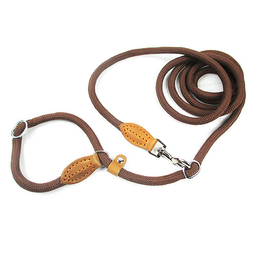 Universal Laisse pour chien polyvalente P chaîne coulissante col animal de compagnie guide de marche corde de chien en nylon chiot animal de compagnie traction petit gros chien | traction (brun)