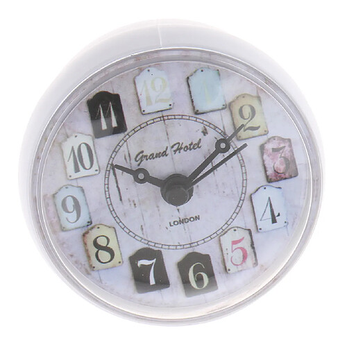 Horloge murale de douche imperméable avec ventouse blanche