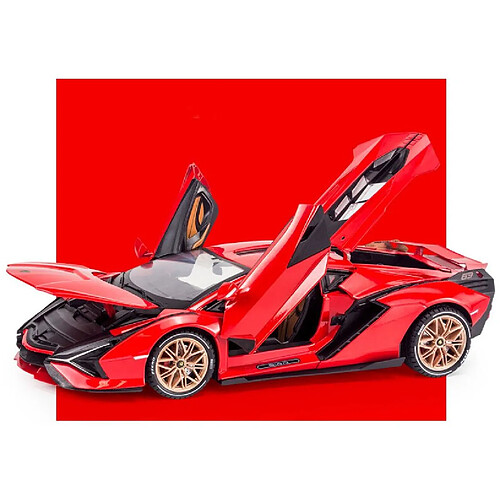 Universal 1: 18 Échelle grande taille Lamborghini Sina alliage sport voiture moulée sous pression jouet modèle de voiture miniature modèle de voiture cadeaux pour les enfants |(Rouge)