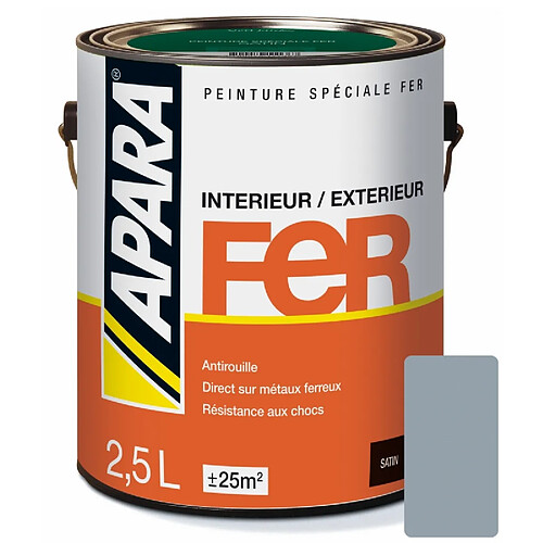 Peinture Fer Satin - APARA-2.5 litres-Gris argent (RAL 7042)