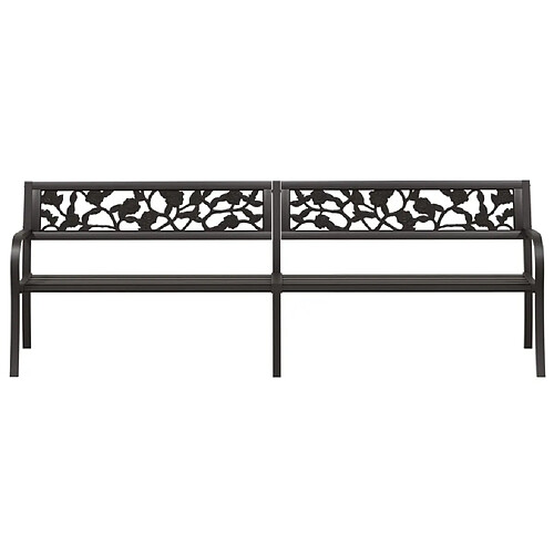 Helloshop26 Banc de jardin meuble de patio d'extérieur terrasse double de jardin 246 cm noir acier 02_0011828