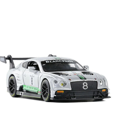 Universal 1: 32 Bentley Continental GT3 modèle voiture moulée sous pression cadeau tiré vers le gris.(Gris)