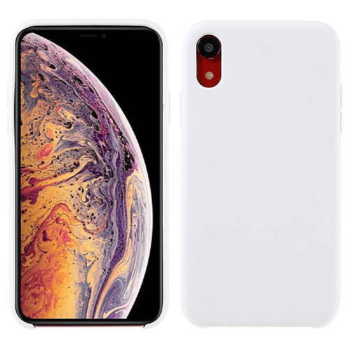 Coque en silicone solide soyeux blanc pour votre Apple iPhone XR 6.1 pouces