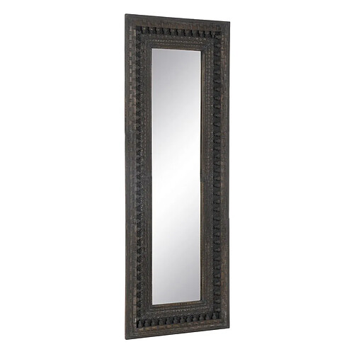 BigBuy Home Miroir sur Pied Brun foncé Verre Bois de manguier Bois MDF Vertical 67,3 x 5,1 x 176,5 cm