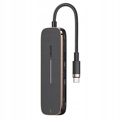 GUPBOO Adaptateur USAMS HUB 2xUSB + USB-C + HDMI + Micro SD+,JL1872