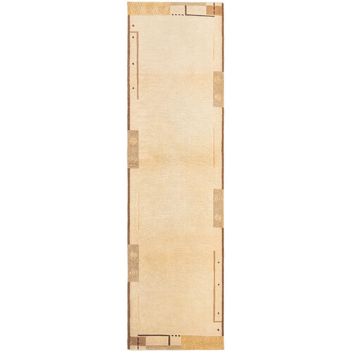 Vidal Tapis de couloir en laine 300x81 beige Darya