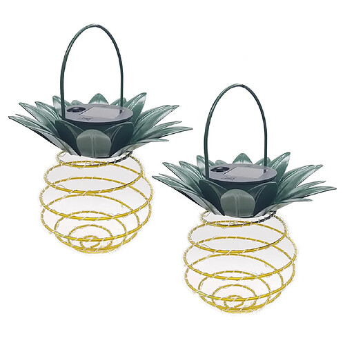 BESTA Lot de 2 lampes solaires d'extérieur ananas, lampes solaires suspendues étanches