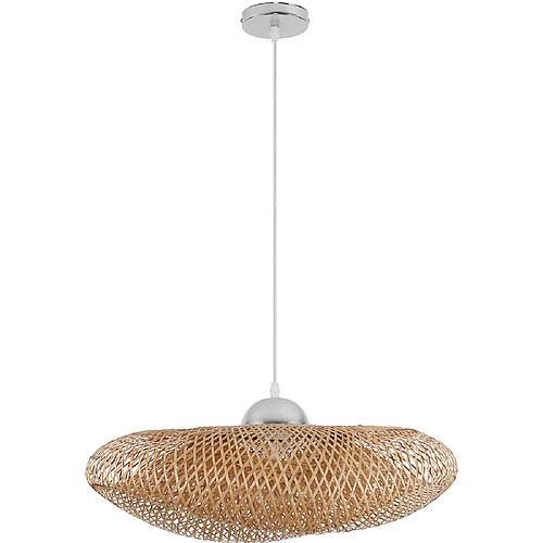 ICONIK INTERIOR Lampe en bambou artisanale boho Bali Bois naturel