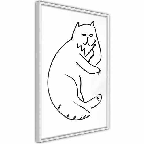 Paris Prix Affiche Murale Encadrée Fluffy Rest 30 x 45 cm Blanc