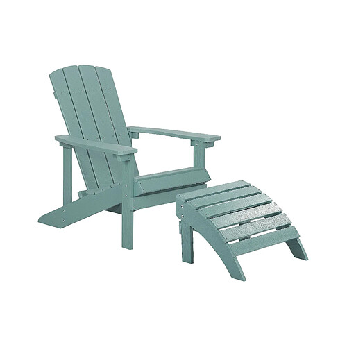 Beliani Chaise de jardin ADIRONDACK Turquoise