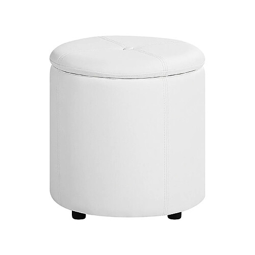 Beliani Pouf MARYLAND Blanc Cuir PU