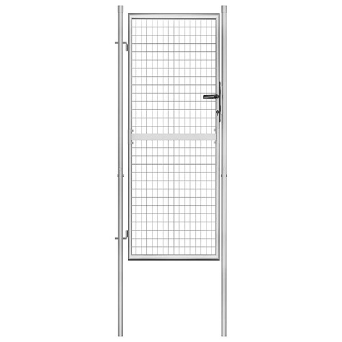 vidaXL Porte de jardin Acier galvanisé 105x250 cm Argenté