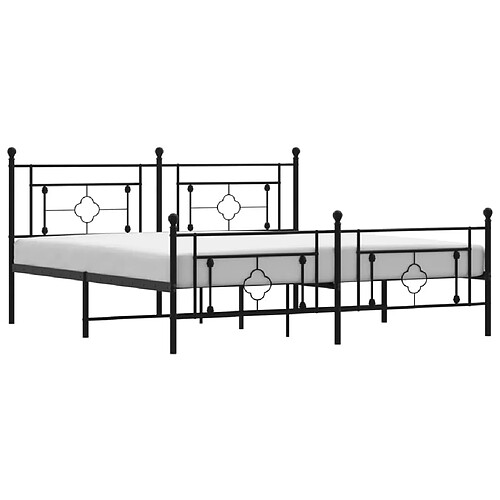 Maison Chic Cadre/structure de lit métal et tête de lit + pied de lit pour adulte - Lit Moderne Chambre noir 180x200 cm -MN28608