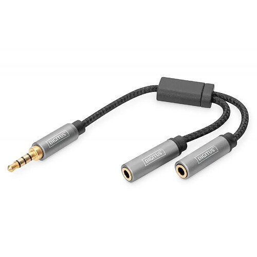 DIGITUS - Audio-Splitter - Stereo Mini-Klinkenstecker männlich zu Stereo Mini-Klinkenstecker weiblich - 20 cm - Schwarz