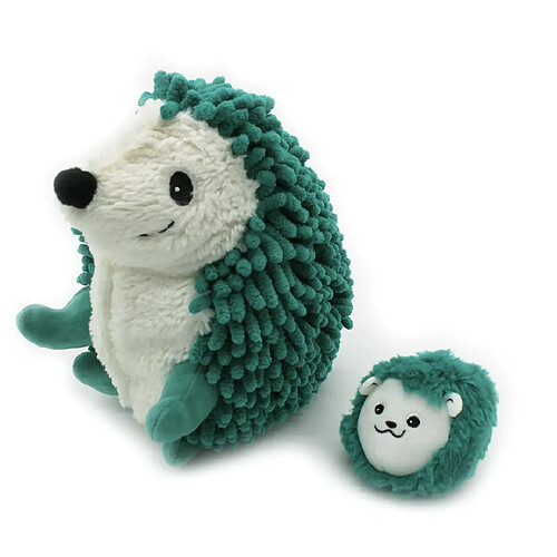 Les Deglingos Peluche Ptipotos-herisson maman bebe vert