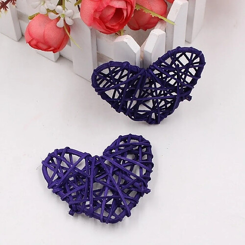 Wewoo 5 PCS 6cm Artificielle Boule De Paille BRICOLAGE Décoration Rotin Coeur De Noël Décor Maison Ornement Violet