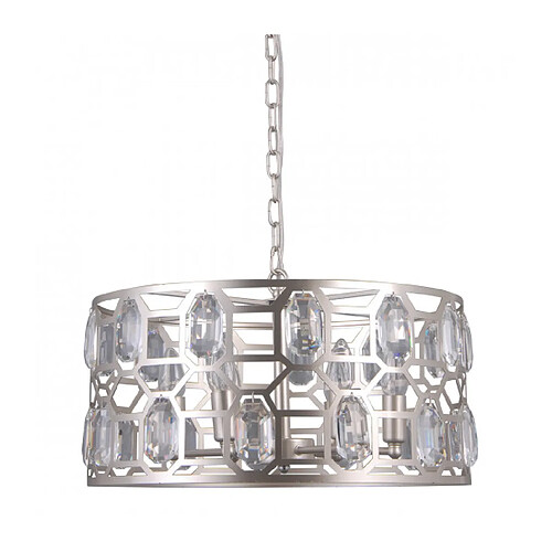 Luminaire Center Suspension design en cristal Momento Champagne argent