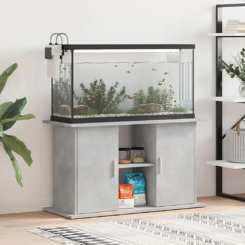 vidaXL Support pour aquarium gris béton 101x41x58 cm bois d'ingénierie