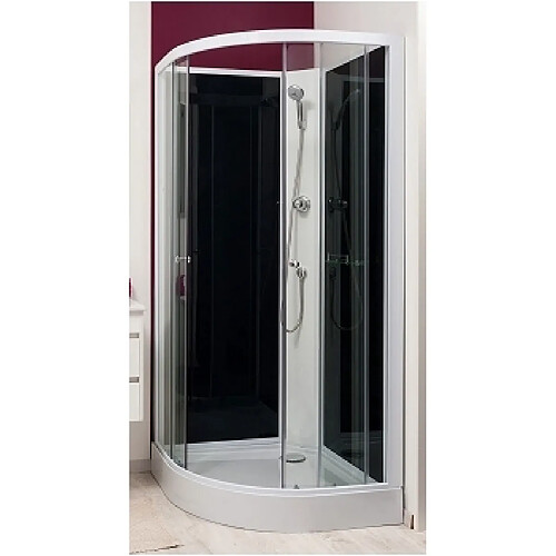 Aqua+ Cabine de douche GENA Blanc, sans silicone - 80 cm