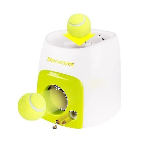 Lanceur automatique de balle de chien Lancer de balle Machine de tennis Lanceur de balle automatique pour petits chiens et chiens de taille moyenne ou animal de compagnie Lanceur interactif Jouet avec 1