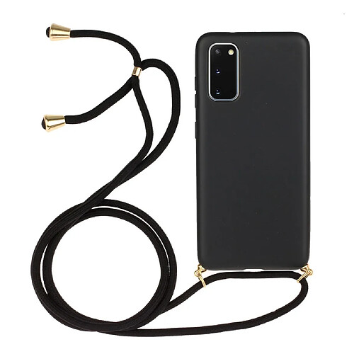 Coque en TPU la paille de blé avec dragonne noir pour votre Samsung Galaxy S20