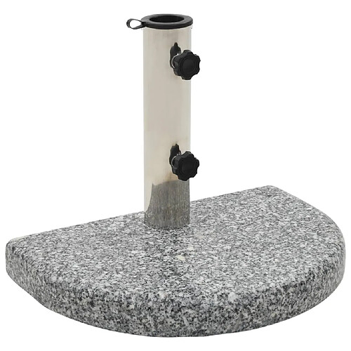 vidaXL Socle de parasol Granite courbe 10 kg Gris