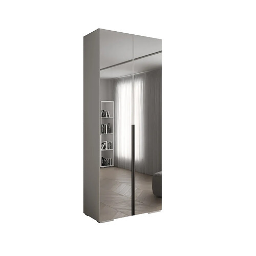 Abiks Meble Inova 1 Armoire avec miroir et portes battantes 236,7/100/47 2 Portes (bianco/nero)