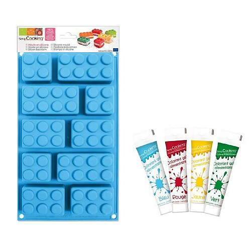 Scrapcooking Coffret moule en silicone briques + 4 colorants alimentaires