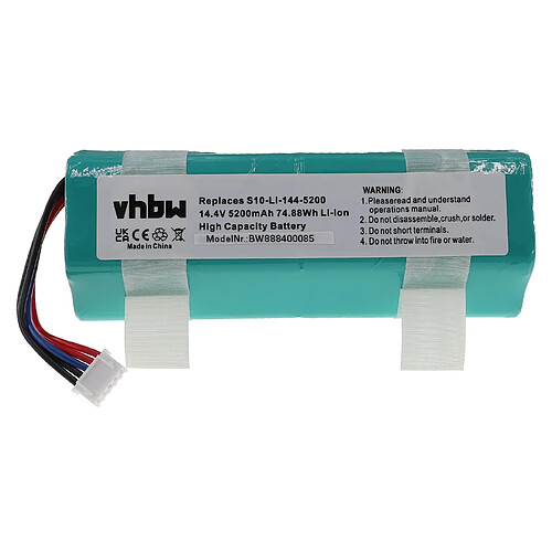 vhbw Batterie remplacement pour Ecovacs 201-1913-4200, S10-Li-144-5200 pour aspirateur, robot électroménager (5200mAh, 14,4V, Li-ion)