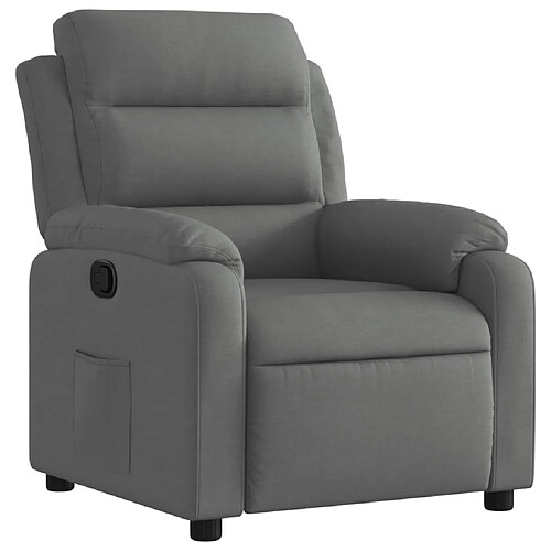 Maison Chic Fauteuil Relax pour salon, Fauteuil inclinable Gris foncé Tissu -GKD70033