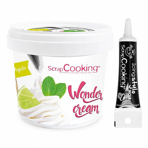 Scrapcooking Crème de glaçage goût mojito 150 g + Stylo de glaçage noir