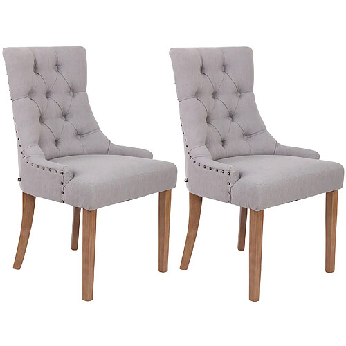 Non Lot de 2 chaises de salle à manger Aberdeen tissu antique clair