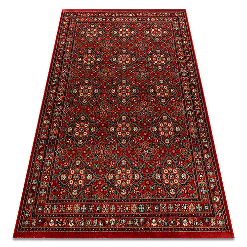 RUGSX Tapis en laine KASHQAI 4372 300 Fleurs, cadre bordeaux 80x160 cm