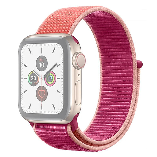 Wewoo Pour Apple Watch séries 5 et 4 40 mm / 3 et 2 et 1 bracelet en nylon de couleur assortie 38 mm orange + rose rouge