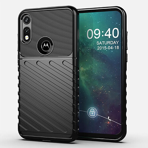 Coque en TPU texture sergé souple noir pour votre Motorola Moto E7