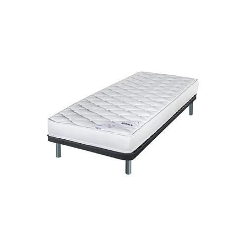 Ebac Matelas + sommier 90x190 Marly - Soutien ferme - Sommier démonté - Made in France