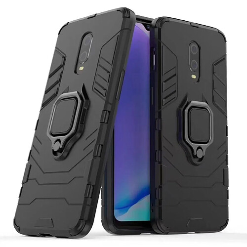 Wewoo Coque PC + TPU Housse de protection antichoc avec support d'anneau magnétique pour OnePlus 7 noir