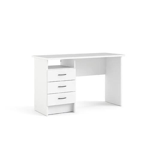 Alter Bureau linéaire avec trois tiroirs, couleur blanche, Dimensions 120 x 72 x 48 cm