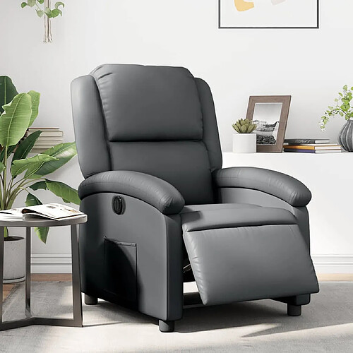 vidaXL Fauteuil inclinable électrique Gris Similicuir