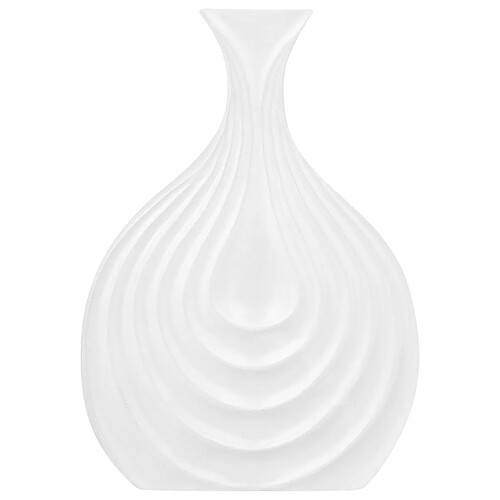 Beliani Vase décoratif THAPSUS Céramique 25 cm Blanc