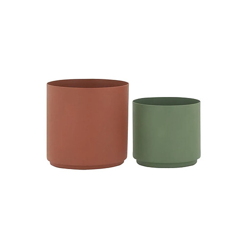 Aubry Gaspard Cache-pots en métal assortis (lot de 2).