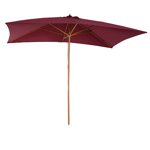 Outsunny Parasol droit rectangulaire de jardin 2,95L x 2l x 2,55H m rouge bordeaux