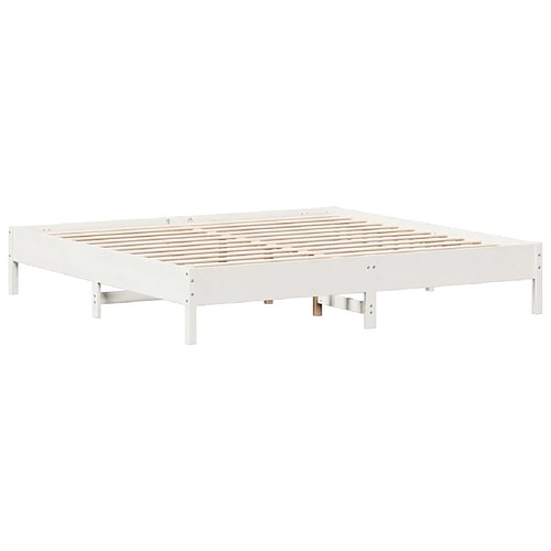 Vidaxl Cadre de lit blanc 180x200 cm bois de pin massif