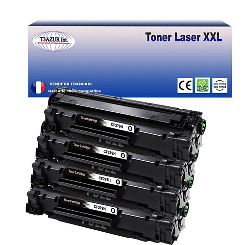 T3Azur 4 Toners compatibles avec HP LaserJet Pro MFP-M26a, MFP-M26nw